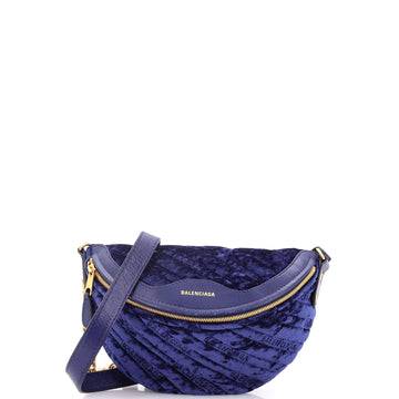Balenciaga Souvenir Belt Bag Quilted Velvet XS