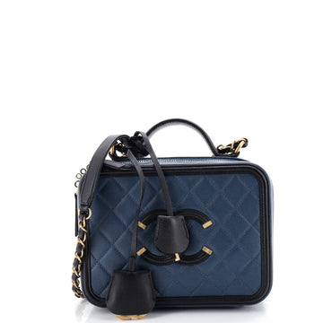 Chanel Filigree Vanity Case Quilted Caviar Medium