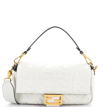 Fendi Baguette NM Bag Zucca Embossed Leather Medium