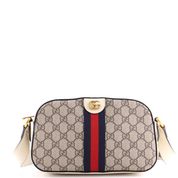 Gucci Ophidia Camera Shoulder Bag GG Coated Canvas with Leather Small