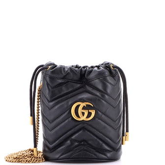Gucci GG Marmont Bucket Bag Matelasse Leather Mini