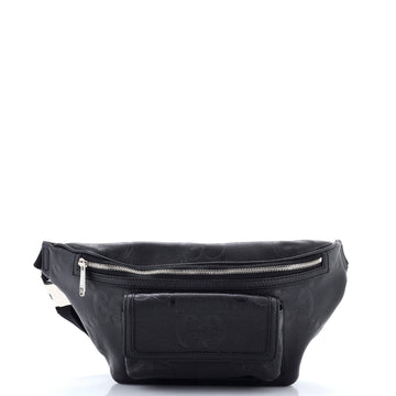 Gucci Front Pocket Belt Bag Jumbo GG Embossed Leather