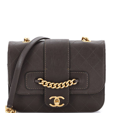 Chanel Front Chain Flap Bag Quilted Sheepskin Medium