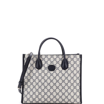 Gucci Interlocking G Tote GG Coated Canvas and Leather Small
