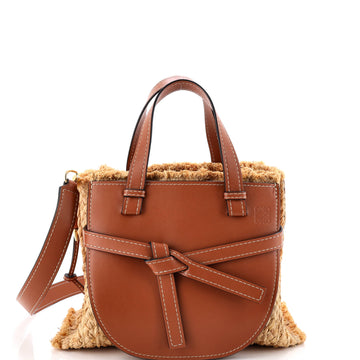 Loewe Gate Tote Leather and Straw Small