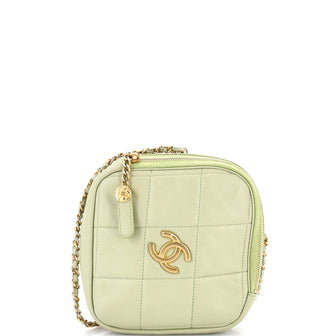 Chanel Diamond Chain Crossbody Bag Quilted Lambskin Small