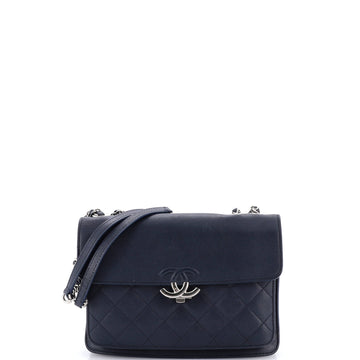 Chanel CC Box Flap Bag Quilted Calfskin Small