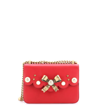 Gucci Pearly Peony Chain Shoulder Bag Leather Small