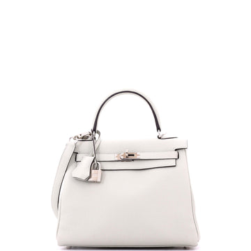 Hermes Kelly Handbag Grey Togo with Palladium Hardware 25