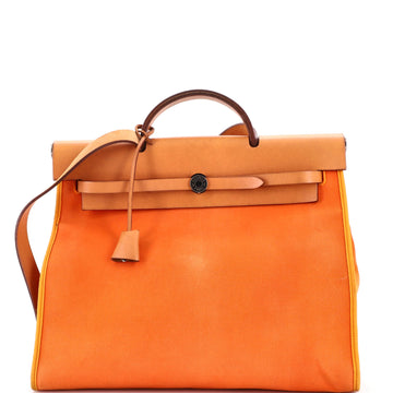 Hermes Herbag Zip Leather and Toile 39