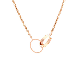 Cartier Love Interlocking Necklace 18K Rose Gold