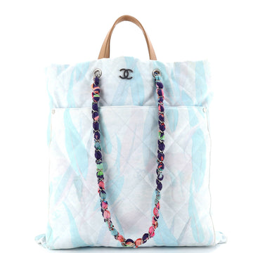 Chanel Jungle Jeans Tote Quilted Printed Denim