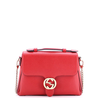 Gucci Interlocking Top Handle Bag Leather Small