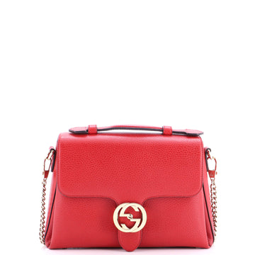 Gucci Interlocking Top Handle Bag Leather Small