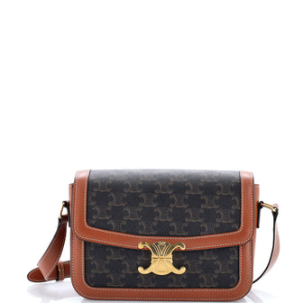 Celine Triomphe Shoulder Bag Triomphe Coated Canvas Medium