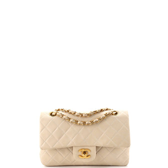 Chanel Vintage Classic Double Flap Bag Quilted Lambskin Small
