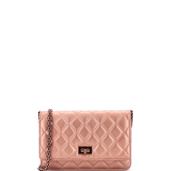 Chanel Reissue 2.55 Wallet on Chain Quilted Metallic Calfskin