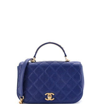 Chanel Carry Around Flap Bag Quilted Caviar Small