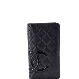 Chanel Cambon Bifold Wallet Quilted Calfskin Long