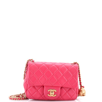 Chanel Pearl Crush Square Flap Bag Quilted Lambskin Mini