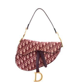 Christian Dior Saddle Handbag Oblique Canvas Medium
