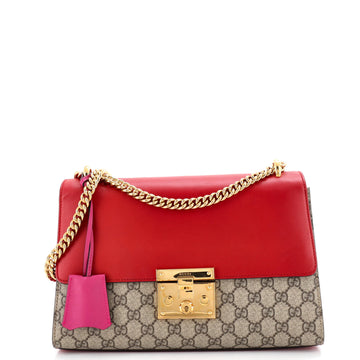 Gucci Padlock Shoulder Bag GG Coated Canvas and Leather Medium