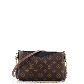 Louis Vuitton Pallas Clutch Monogram Canvas with Leather