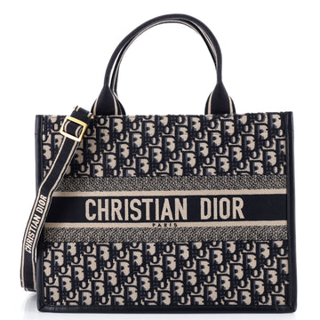 Christian Dior Book Tote with Strap Oblique Canvas Medium