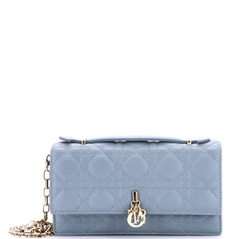 Christian Dior My Dior Top Handle Flap Bag Cannage Quilt Lambskin Mini