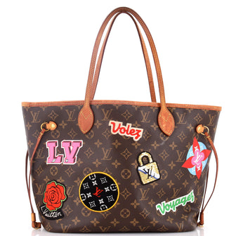 Louis Vuitton Neverfull NM Tote Limited Edition Patches Monogram Canvas MM