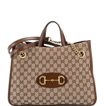 Gucci Horsebit 1955 Chain Tote GG Canvas with Leather Medium