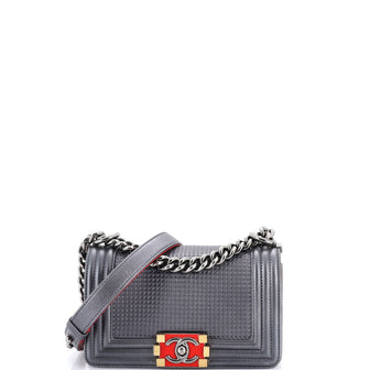 Chanel Boy Flap Bag Cube Embossed Lambskin Small