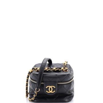 Chanel Chain Bar Vanity Case with Chain Quilted Calfskin Small