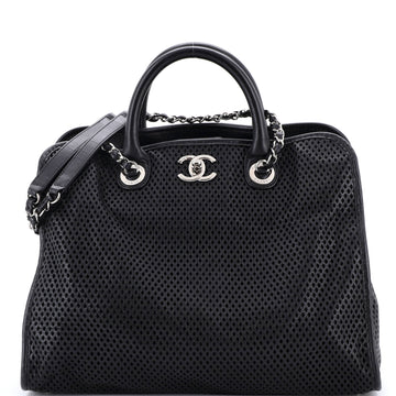 Chanel Up In The Air Top Handle Tote Perforated Leather Large