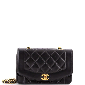 Chanel Vintage Diana Flap Bag Quilted Lambskin Small