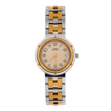 Hermes Clipper Quartz Watch Stainless Steel with Plated Metal 24