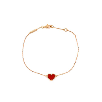 Van Cleef & Arpels Sweet Alhambra Heart Bracelet 18K Rose Gold with Carnelian