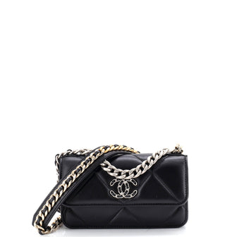 Chanel 19 Flap Phone Holder with Chain Quilted Lambskin