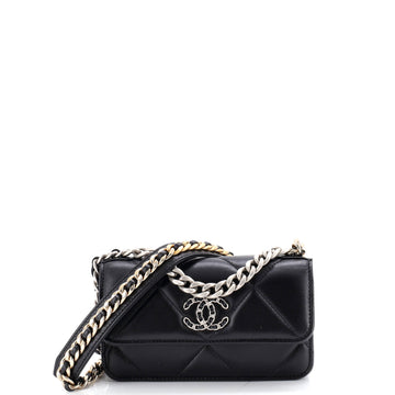Chanel 19 Flap Phone Holder with Chain Quilted Lambskin