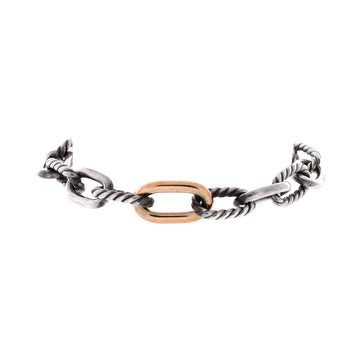 David Yurman Madison Chain Link Bracelet 18K Yellow Gold and Sterling Silver 8.5mm