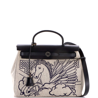 Hermes Herbag Zip Pegase Pop Toile and Leather 31