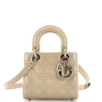 Christian Dior Lady Dior Bag Cannage Quilt Patent Small