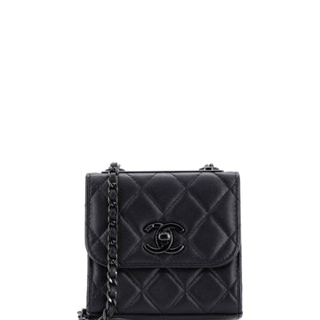 Chanel So Black Trendy CC Clutch with Chain Quilted Lambskin Small