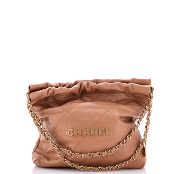 Chanel 22 Chain Hobo Quilted Caviar Small