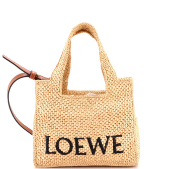 Loewe Paula's Ibiza Logo Convertible Tote Raffia Mini