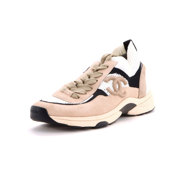 Chanel Women's CC Low-Top Sneakers Suede and Mesh