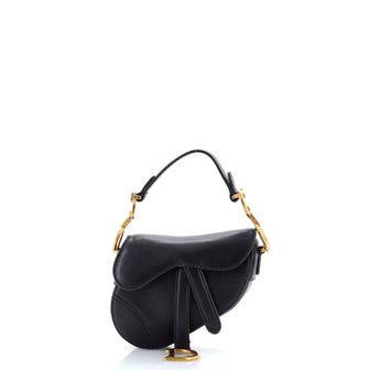 Christian Dior Saddle Handbag Leather Micro
