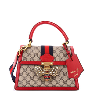Gucci Queen Margaret Top Handle Bag GG Coated Canvas with Leather Small