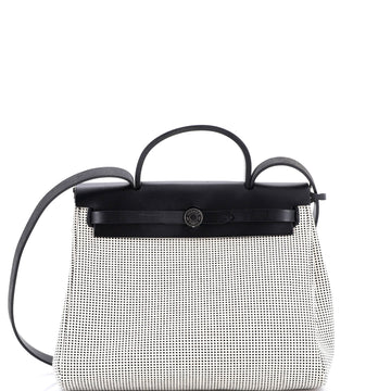 Hermes Herbag Zip Criss Viking Toile and Leather 31