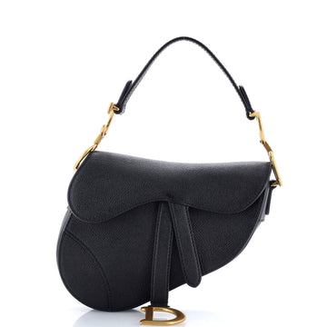 Christian Dior Saddle Handbag Leather Mini